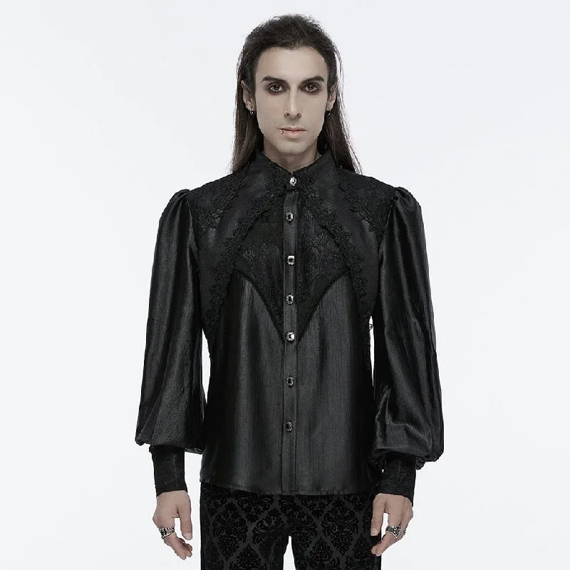 Men's Gothic Lace Bubble Sleeved Shirt