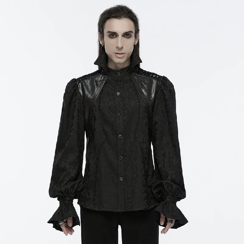 Men's Gothic Lace-up Bubble Sleeved Shirt