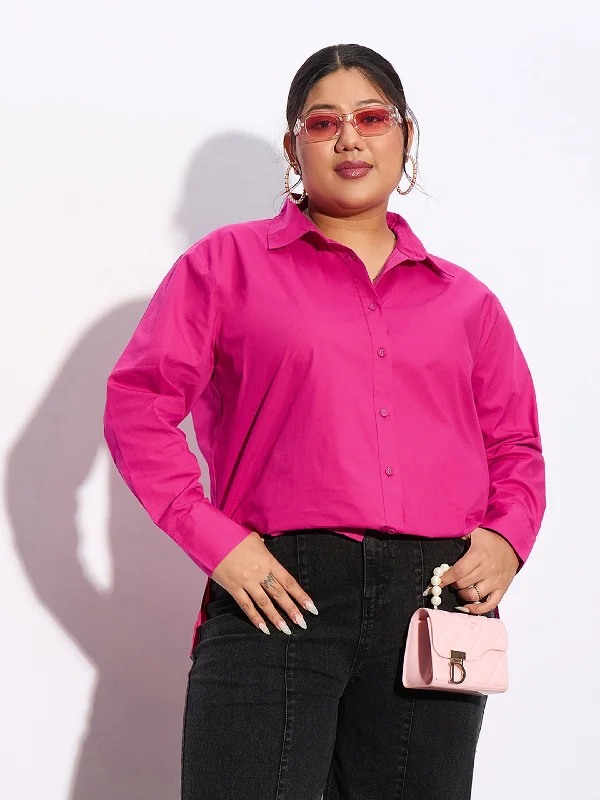 Women Fuchsia Poplin Shirt